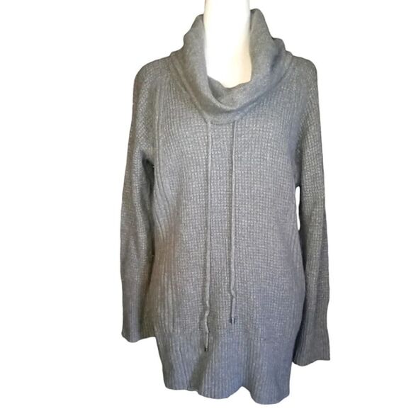Ann Taylor Loft Gray Wool Rabbit Hair Blend Knit Cowl Neck Sweater Size XL - Picture 1 of 10